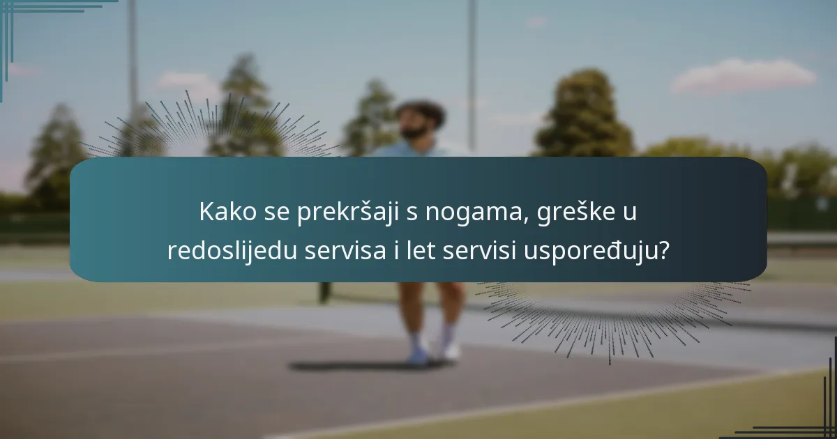 Kako su definirane greške u redoslijedu servisa u tenisu?