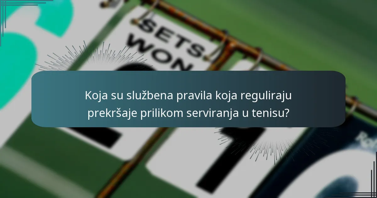 Što su prekršaji vezani uz opremu u tenisu?