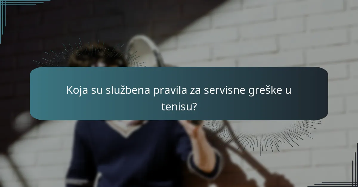 Kako funkcionira servisni sat u tenisu?