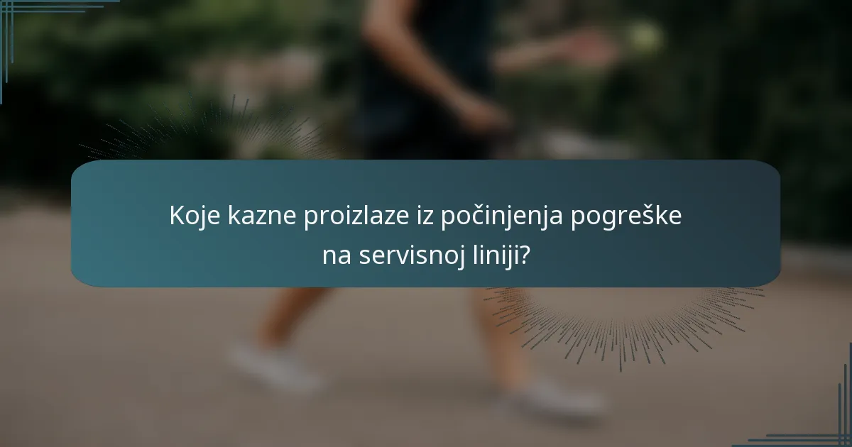 Koje kazne proizlaze iz počinjenja pogreške na servisnoj liniji?
