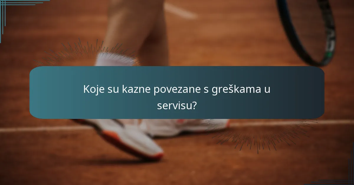 Koje su posljedice grešaka u formatu meča vezanih uz servis?