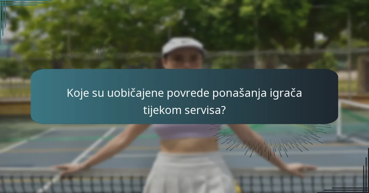 Koje organizacije reguliraju ponašanje tijekom servisa u tenisu?